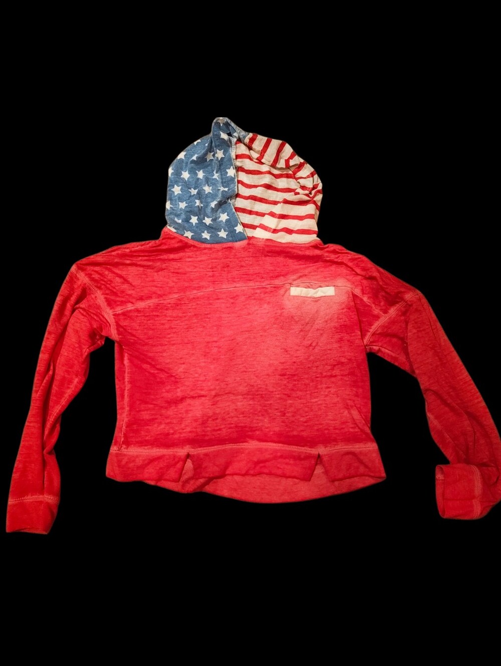 HONEYDEW INTIMATES Cropped American Flag Burnout Lounge Hoodie S